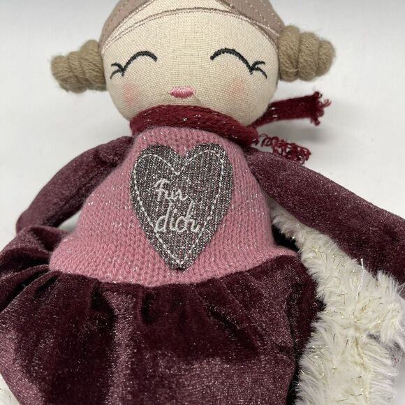 VINTAGE G.Wurm Rag Doll Cloth Gmbh + Co. KG Girl Fur Dioh Bean Germany - Picture 8 of 8